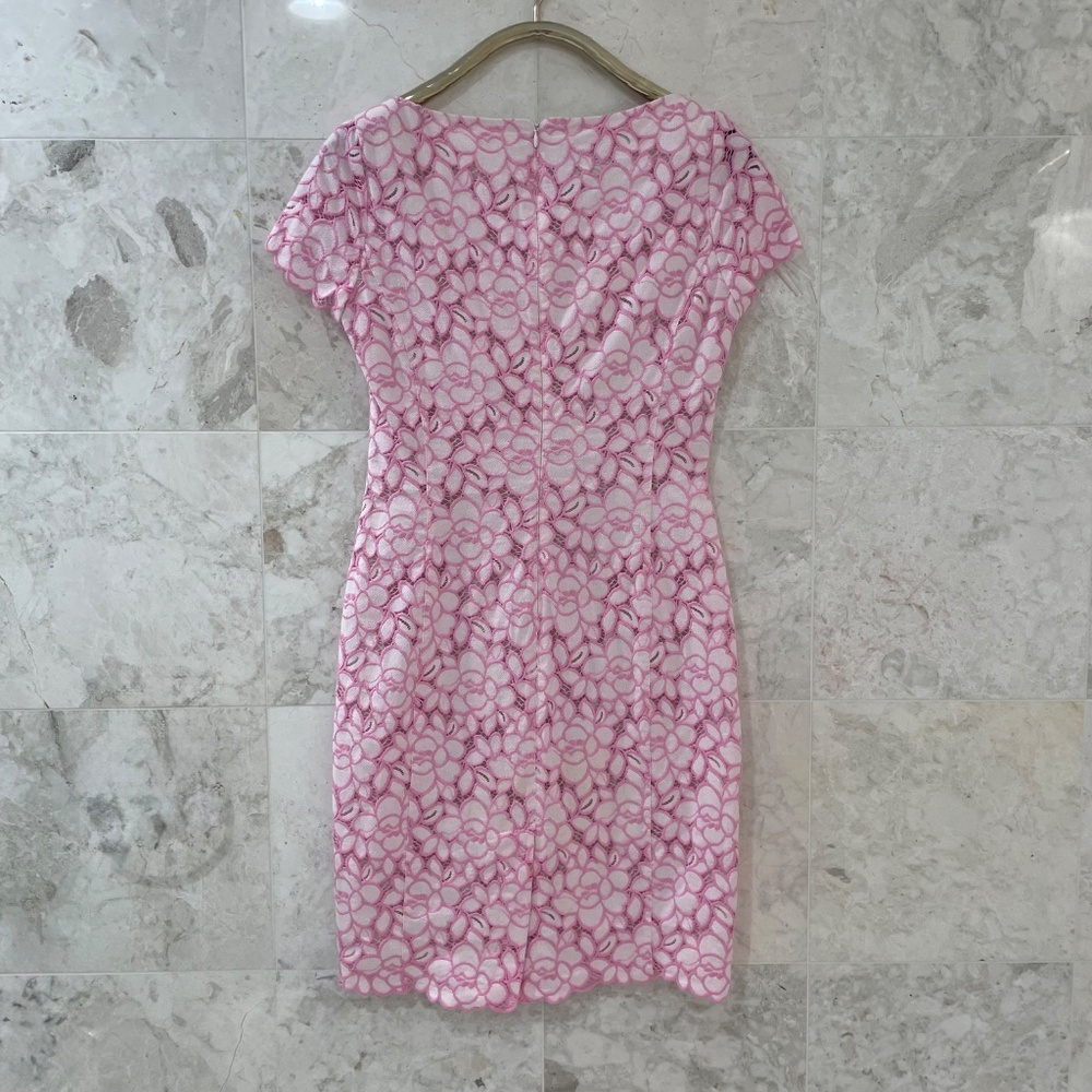 BOUTIQUE MOSCHINO {8} Pink Lavender Dress Cap Sleeve Fitted - Picture 6 of 10